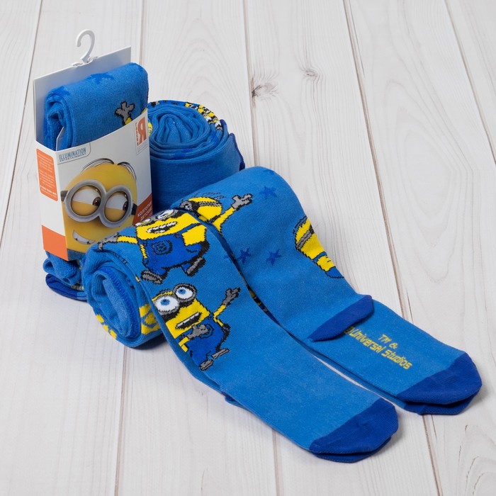 Колготки Гадкий Я "Миньоны" звезды, синий, 104-110 см