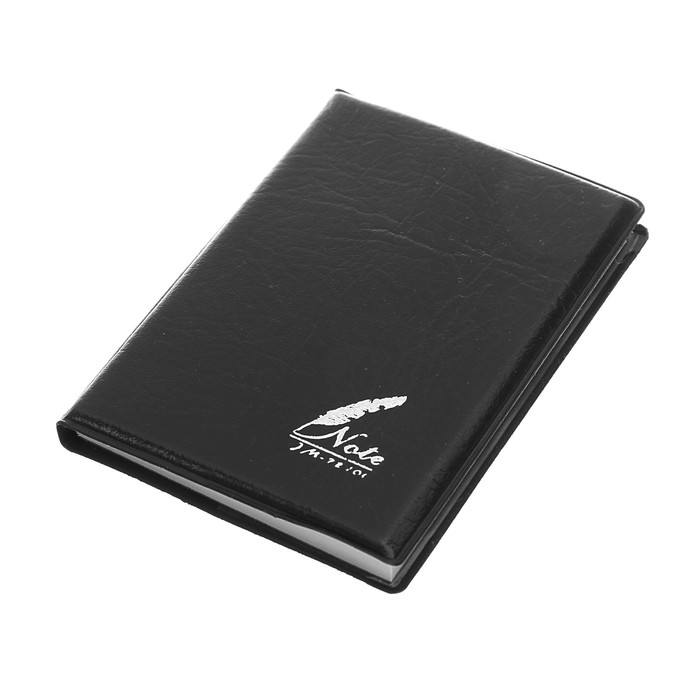 Записная книжка обложка ПВХ А7 50л кл 72*103мм черная Перо