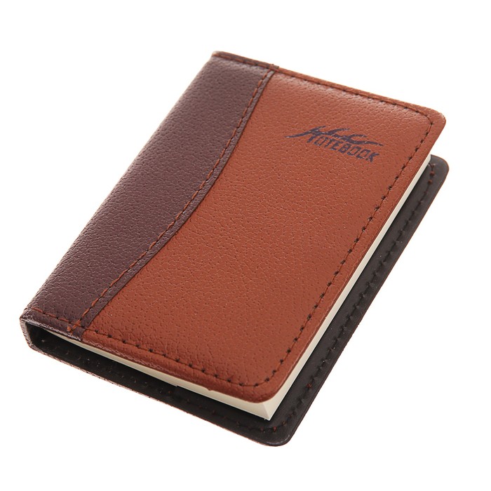 Записная книжка обложка ПВХ А7 46л кл 80*120мм коричневая