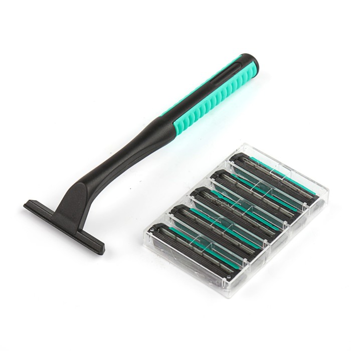 Станок для бритья с 5 сменными кассетами LuazON и 3 лезвиями с увлажняющей полоской