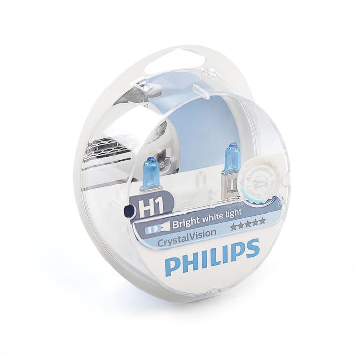 Автолампа PHILIPS Crystal Vision 4300K (2шт+2шт W5W), H1 (P14.5s), 12 В, 55 Вт., 12258 CV SM 33715