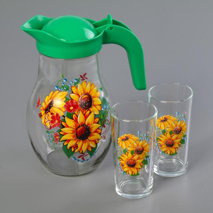 Набор питьевой "Подсолнух": кувшин 1,5 л, 2 стакана 250 мл