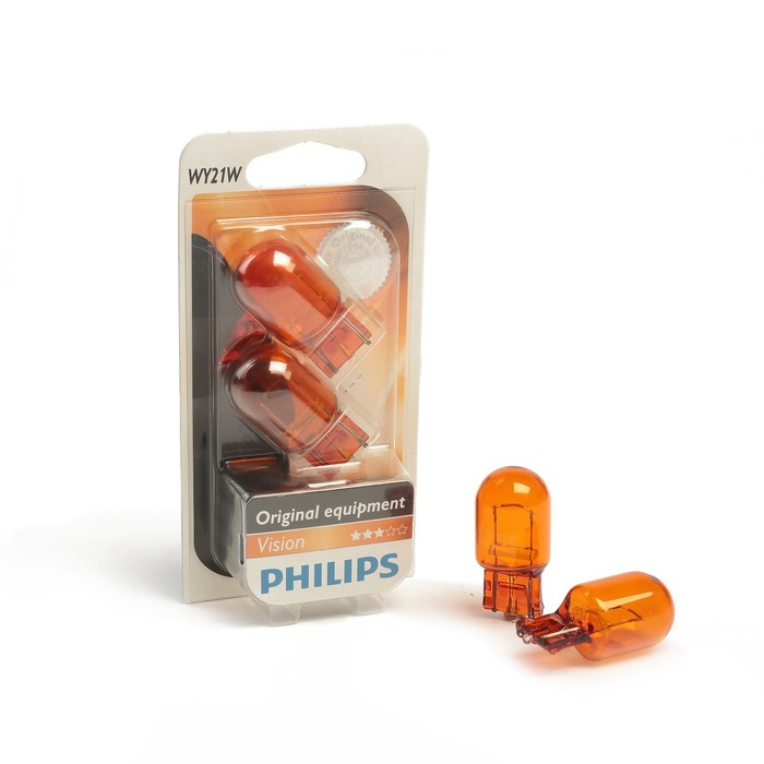 Автолампа PHILIPS WY21W (W3*16q), 12 В, 12071 B2, 2шт. Уценка