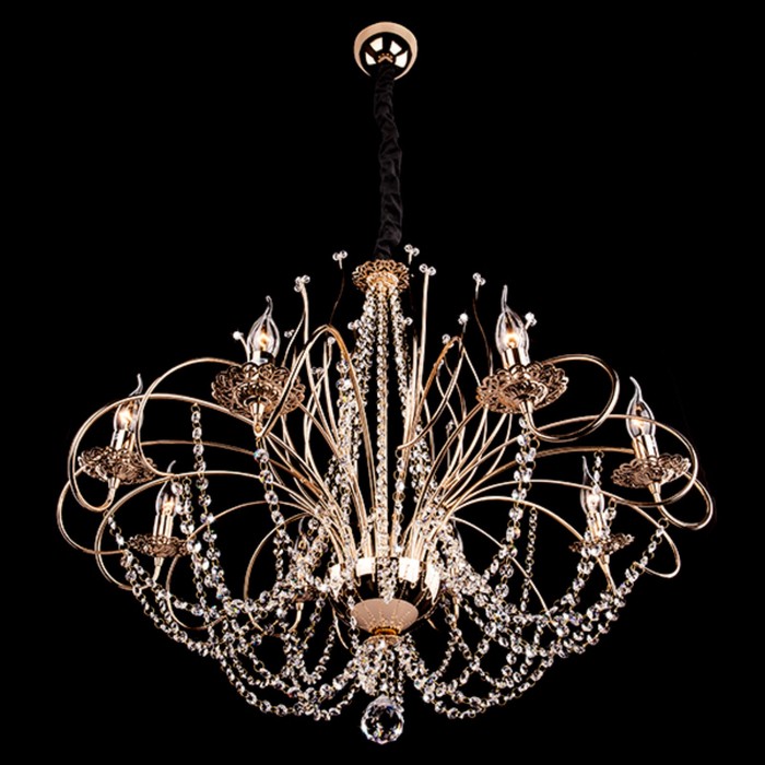 Люстра Iviya 8x60Вт Е14 золото 84x84x126см