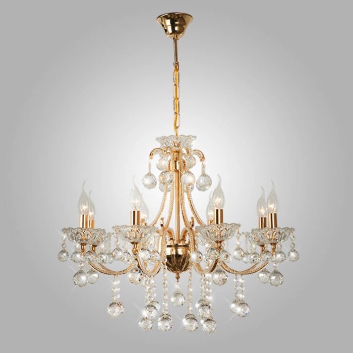 Люстра Ariella 8x60Вт Е14 золото 68x68x90см