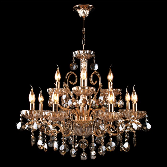 Люстра Anvira 12x60Вт Е14 золото 69x69x114см