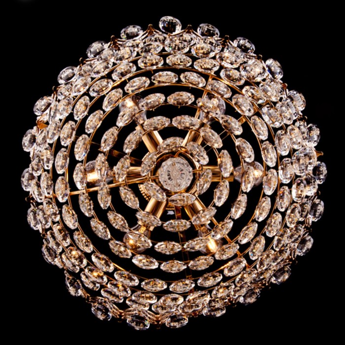 Люстра Malvina 6x60Вт Е14 золото 46x46x33см