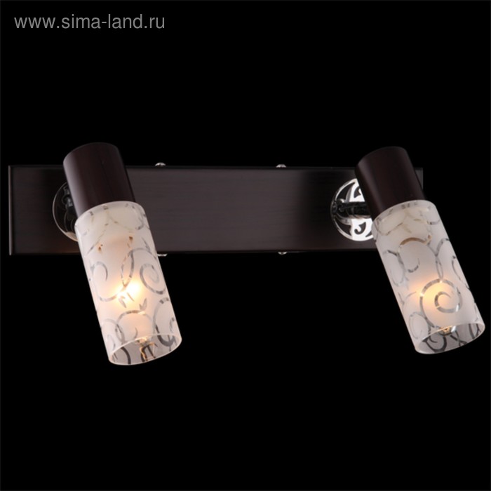 

Спот Astoria 2x40Вт Е14 тёмное дерево, хром 30x18x17см