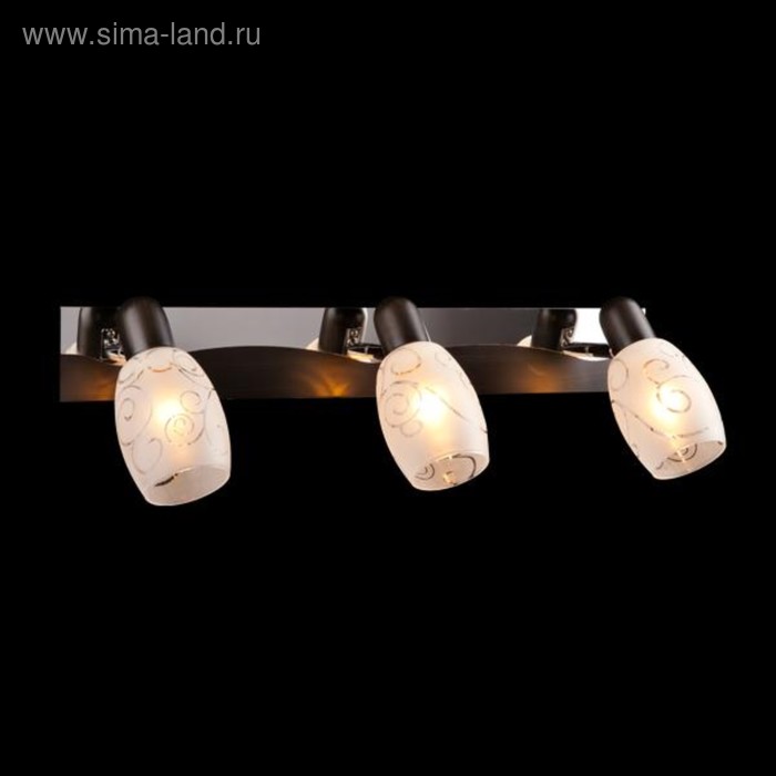 

Спот Andre 3x40Вт Е14 тёмное дерево, хром 50x15x13см