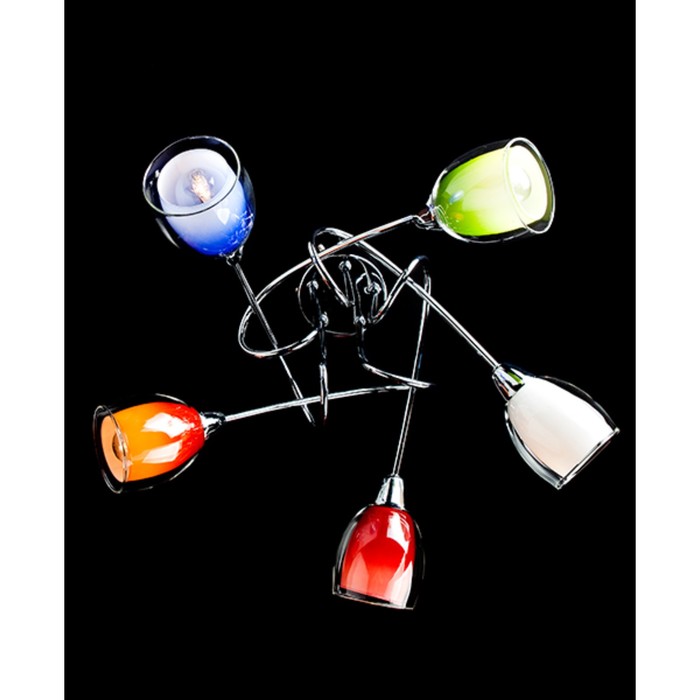 Люстра Monpasie 5x40Вт Е14 хром 50x50x28см