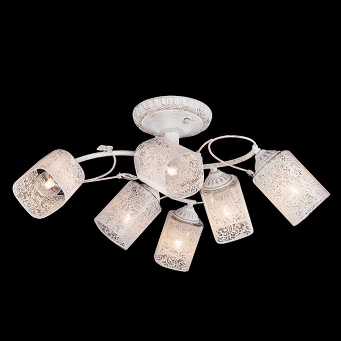 Люстра Francisco 6x60Вт Е14 белый, золотая патина 66x66x24см