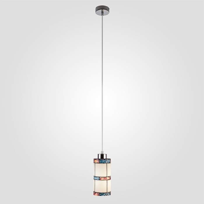 Люстра подвес Tiffany 1x60Вт Е27 хром 10x10x80см