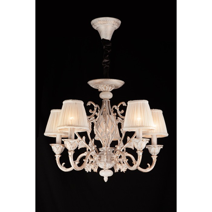 Люстра Ophelia 5x40Вт Е14 белый, золотая патина 58x58x85см