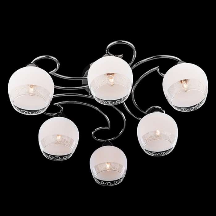 Люстра Geneva 6x60Вт Е27 хром 66x66x24см