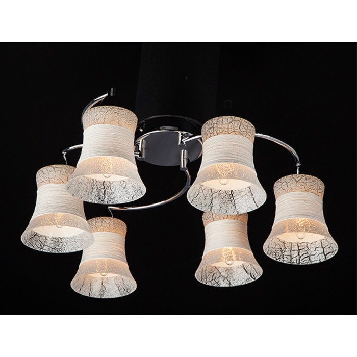 Люстра Avrora 6x60Вт Е27 хром 52x52x20см