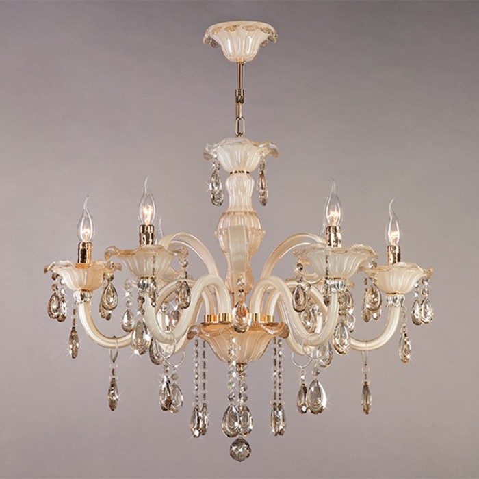 Люстра Albertina 6x60Вт Е14 бежевый, золото 75x75x98см