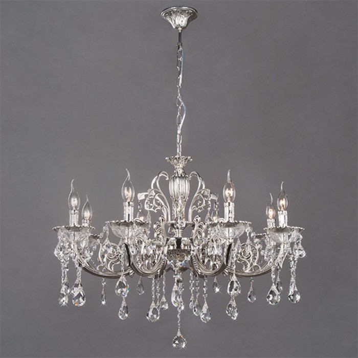 Люстра Carolina 8x60Вт Е14 серебро 80x80x116см