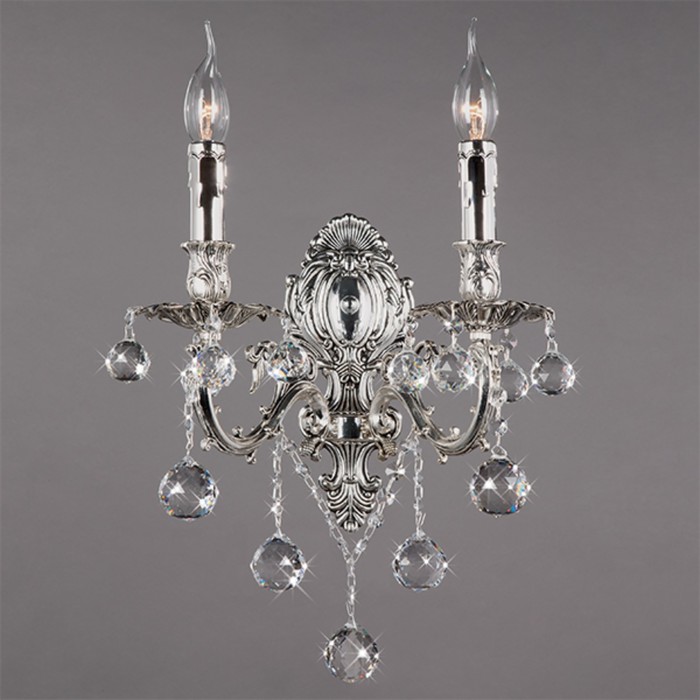 Бра Premiera 2x60Вт Е14 серебро 37x22x32см