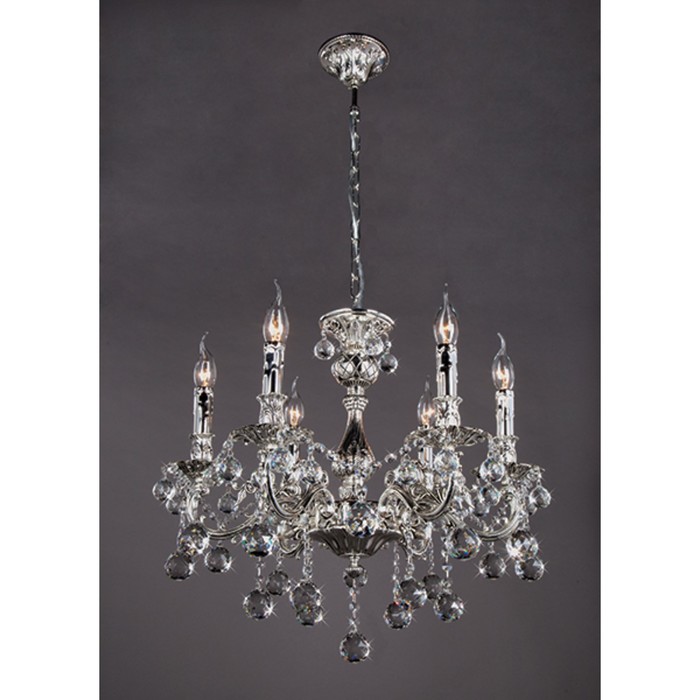 Люстра Premiera 6x60Вт Е14 серебро 56x56x115см