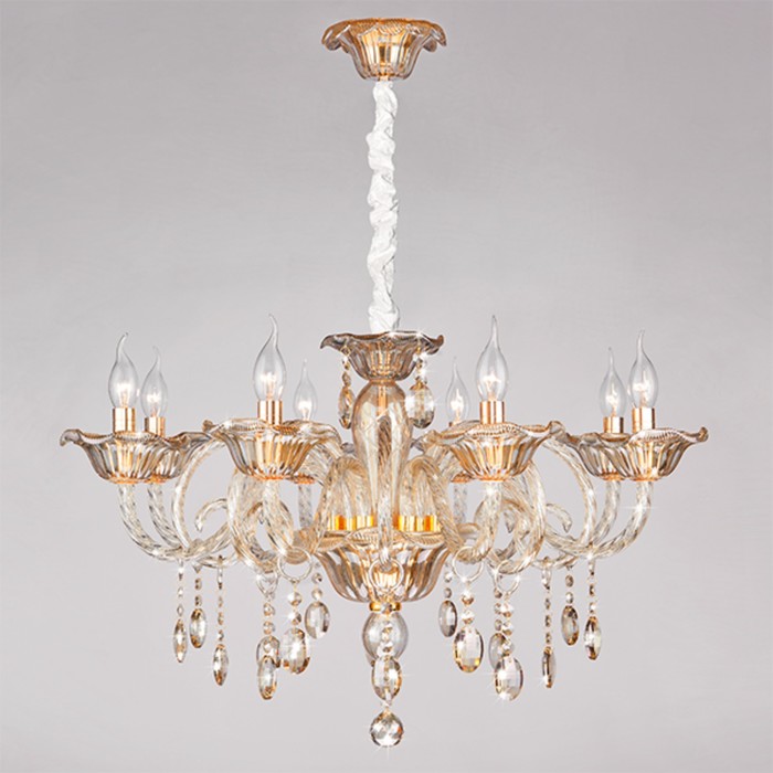 Люстра Nicole 8x60Вт Е14 золото 75x75x95см