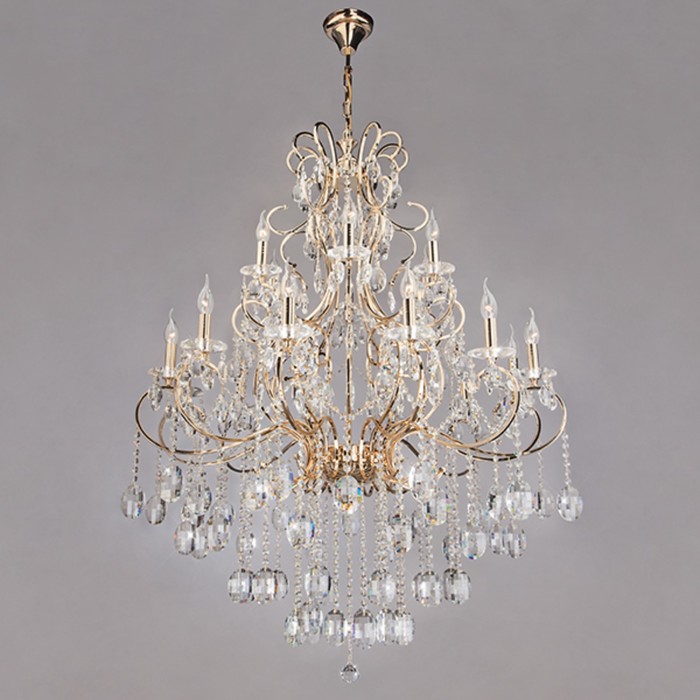 Люстра Ariadne 18x60Вт Е14 золото 102x102x153см