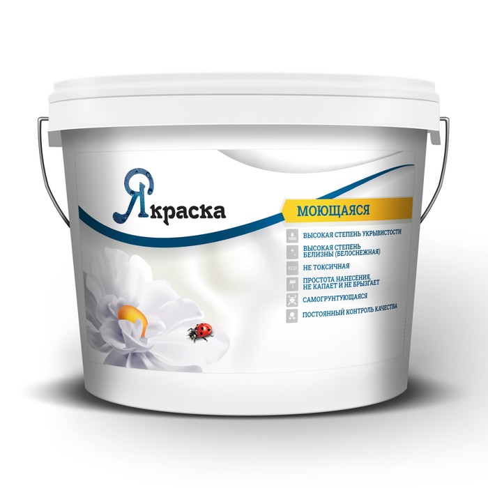 Краска водно-дисперсионная моющаяся "Якраска" База С 0,9 л