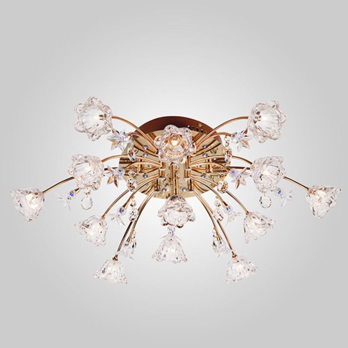 Люстра Fiori 13x20Вт G4 золото 65x65x19см