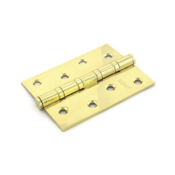Петля дверная RENZ 100-4BB FH РB, 100х75 мм, 4 подшипника, цвет блестящая латунь