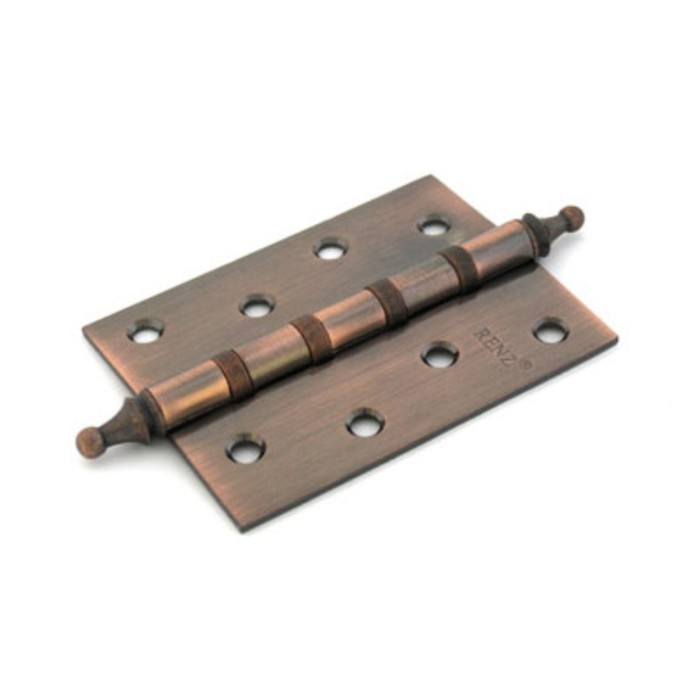 Петля дверная RENZ 100-4BB СH АС, 100х75 мм, 4 подшипника, цвет античная медь