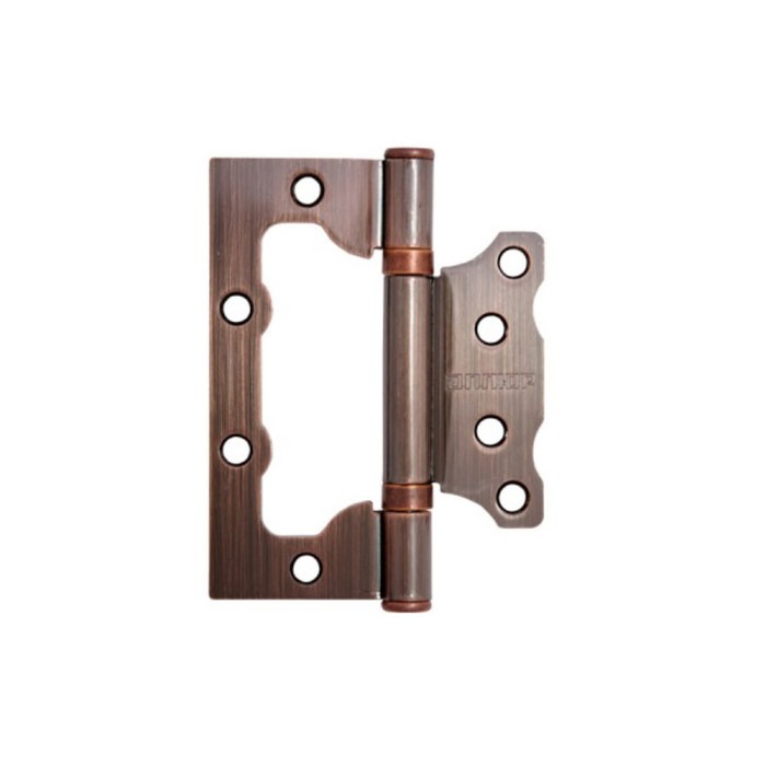 Петля накладная "АЛЛЮР" 100х75 2BB AC, без врезки, 2.5 мм, цвет медь