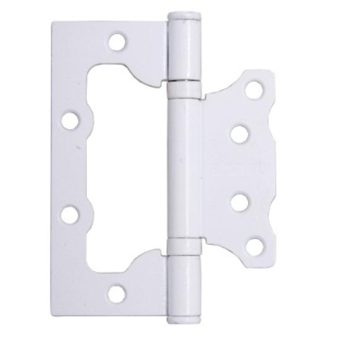 Петля накладная "АЛЛЮР" 100х75 2BB WW, без врезки, 2.5 мм, цвет белая
