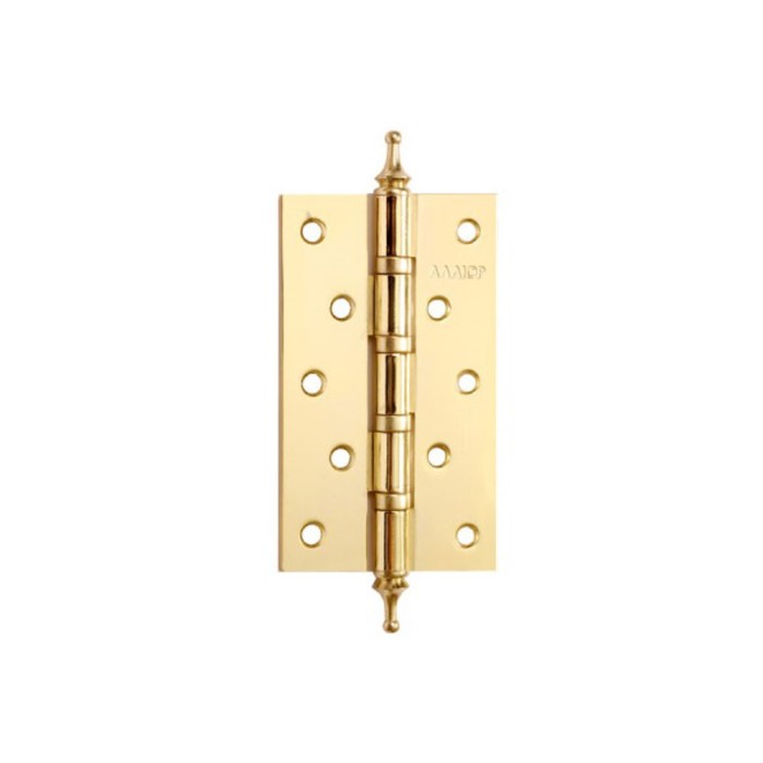 Петля дверная "АЛЛЮР" 2553 4BB-CHP BP, 127х76 мм, 4 подшипника, цвет латунь