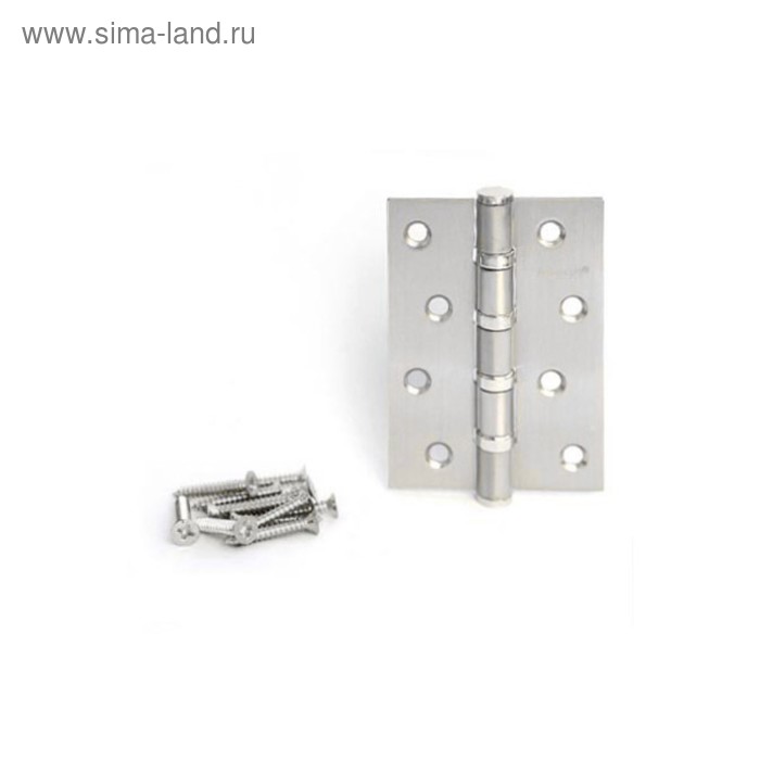 фото Петля дверная apecs 100х70-b4-steel-nis(s), 4 подшипника, цвет матовый никель, 2 шт.