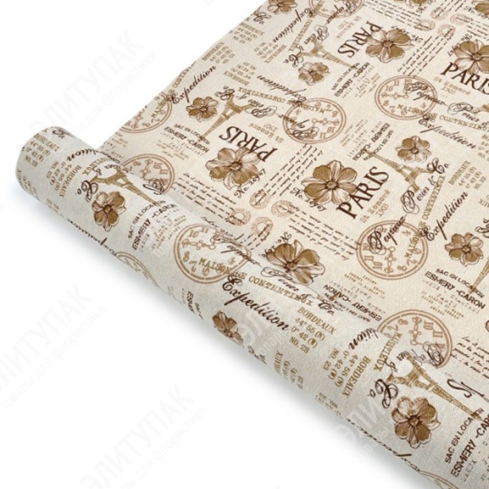 Бумага на льне "Париж новый", 49 см x 4 м