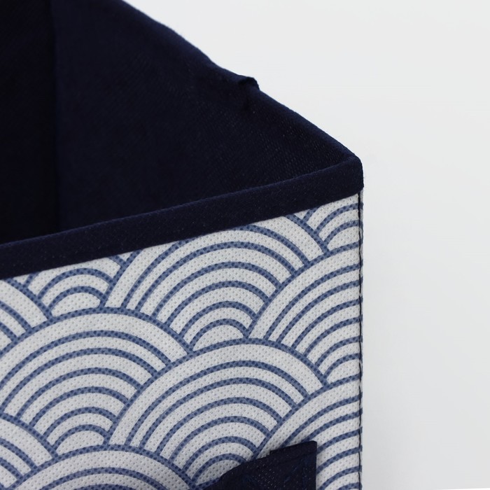 Короб для хранения Доляна «Волна», 19×19×19 см, цвет синий