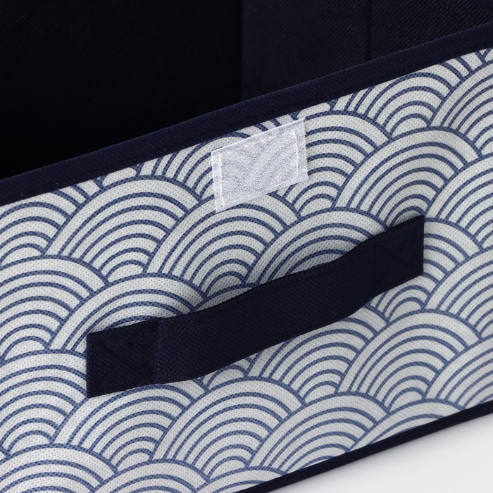 Короб для хранения с крышкой «Волна», 26×20×16 см, цвет синий