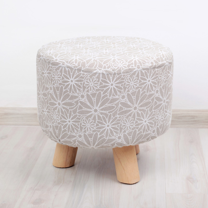 Пуф-табурет 29х29х26 см "Полянка", цвет серый
