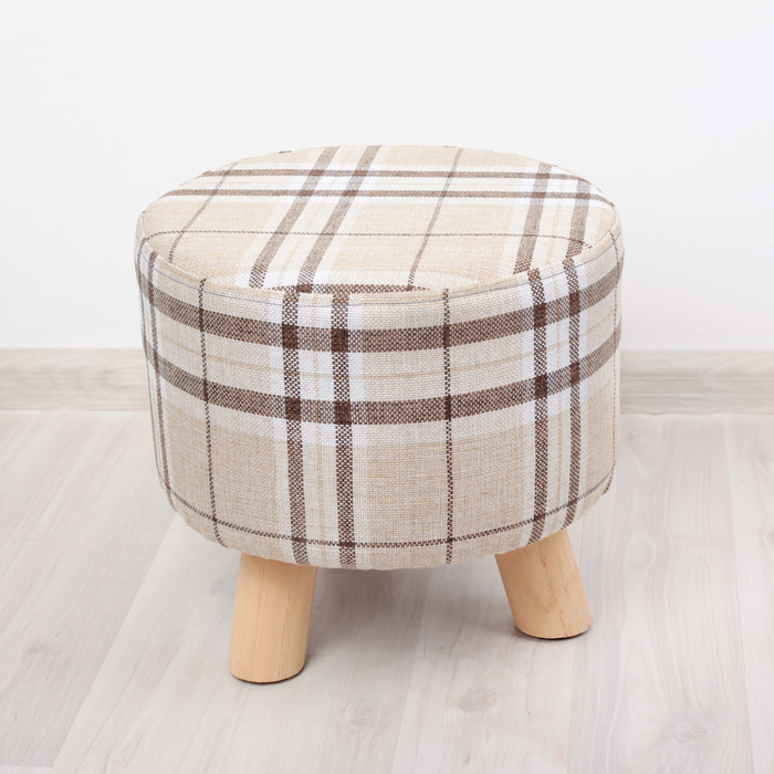 Пуф-табурет 29х29х26 см "Клетка", цвет серый