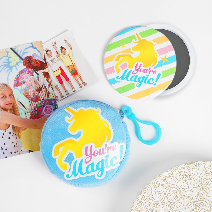 Детский набор "Волшебство": кошелёк 9 см, зеркало