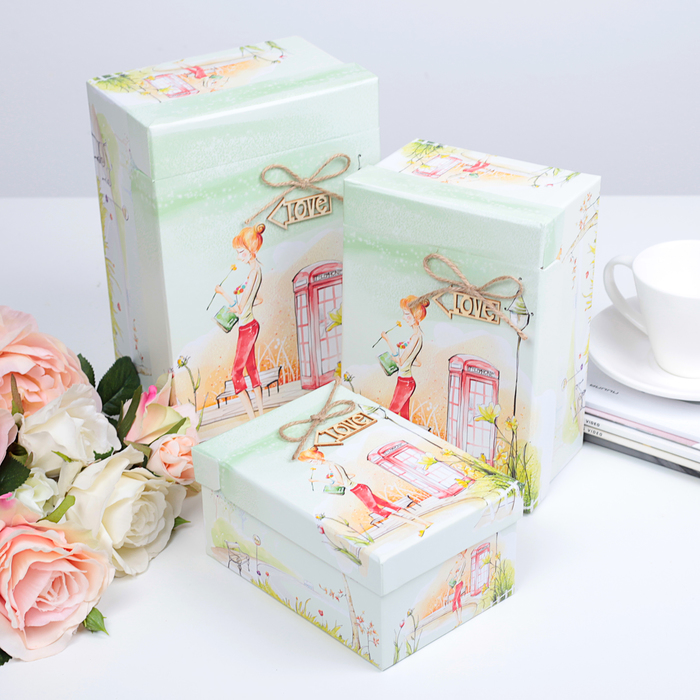 Набор коробок 3в1, 22 х 15 х 10,5 - 15,5 х 11 х 7,5 см