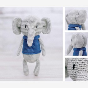 Амигуруми: Мягкая игрушка «Слоненок Мо», набор для вязания, 10 × 4 × 14 см Ош