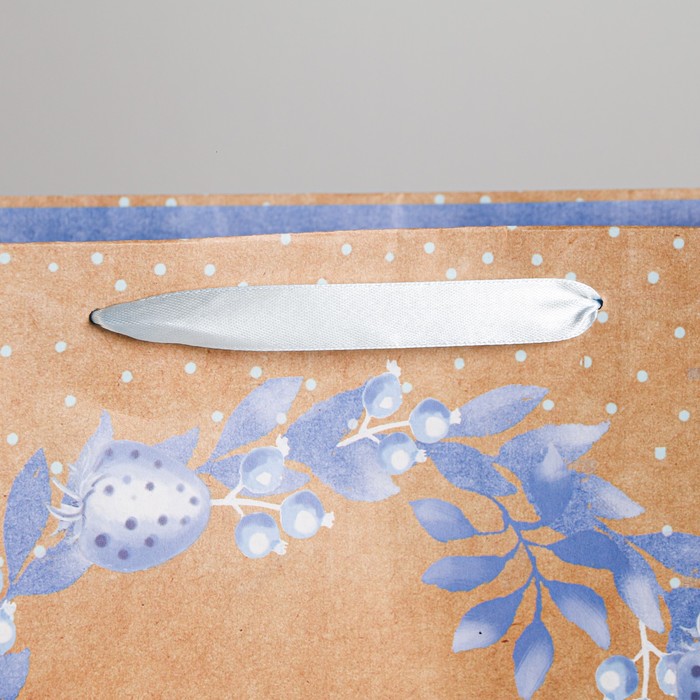 Пакет крафтовый квадратный «Поздравляю!», 14 × 14 × 9 см