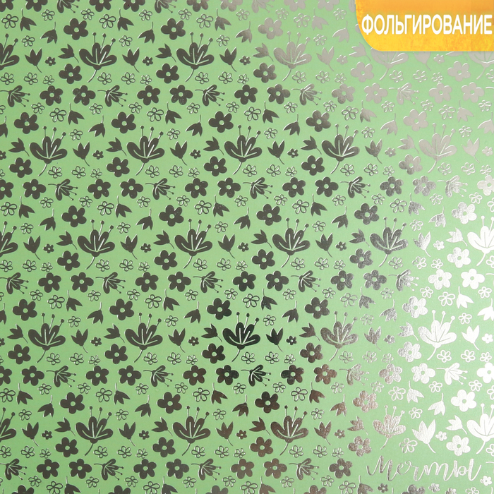 Бумага жемчужная с фольгированием «Мечты», 30,5 х 30,5 см, 250 г/м