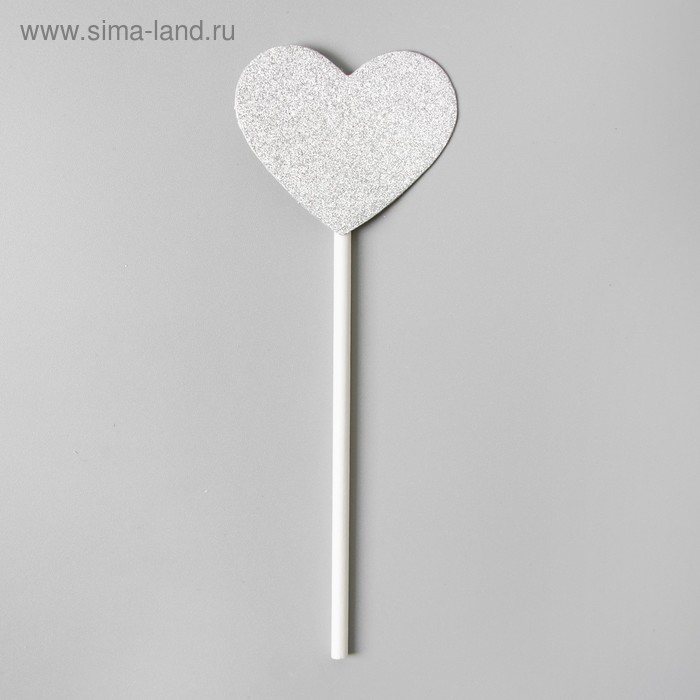 фото Топпер «сердечко», набор 6 шт., цвет серебряный страна карнавалия
