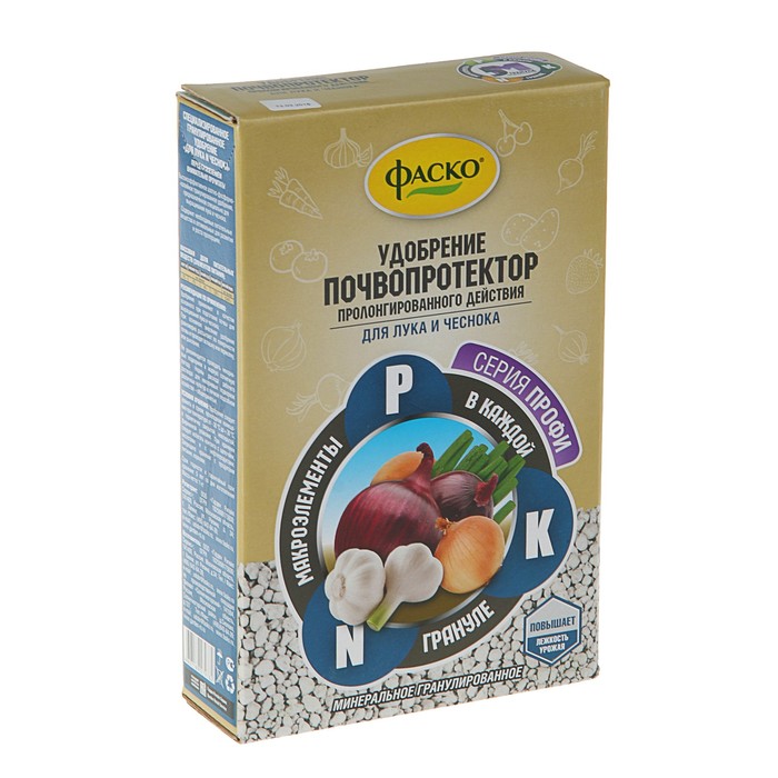Удобрение минеральное сухое Фаско Почвопротектор для лука и чеснока, гранулированное, 1 кг