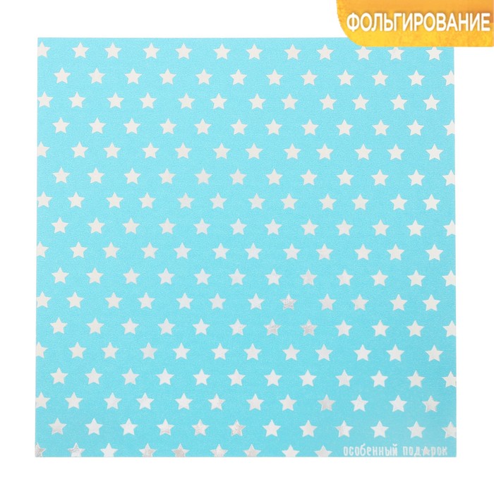Бумага жемчужная с фольгированием «Особенный подарок», 20 х 20 см, 250 г/м