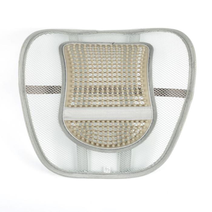 Ортопедическая спинка на сиденье с вертикальным массажером на сиденье 38x39 см, серый