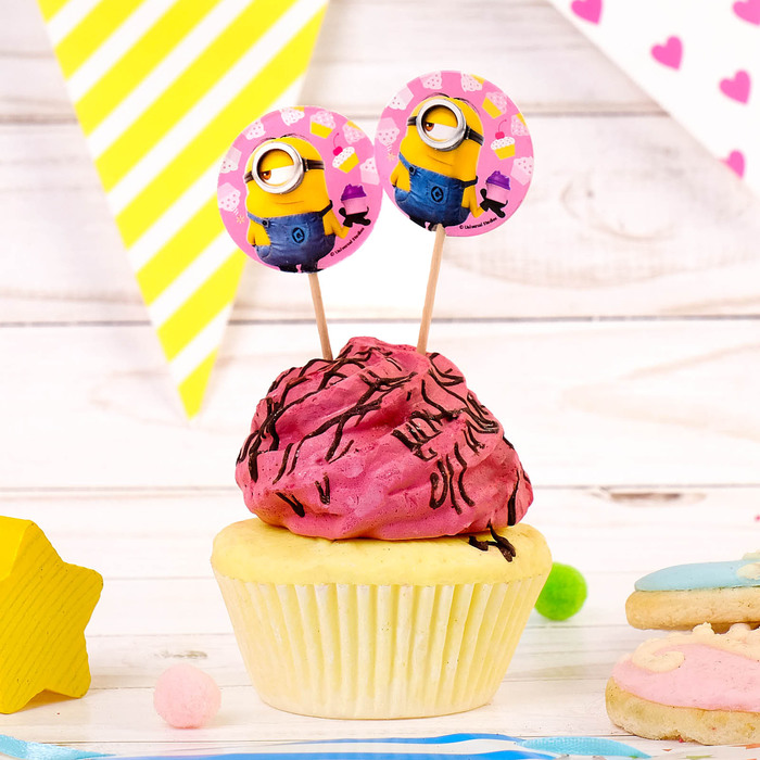 Шпажки "Миньон с кексиком" Гадкий Я (набор 12 шт)