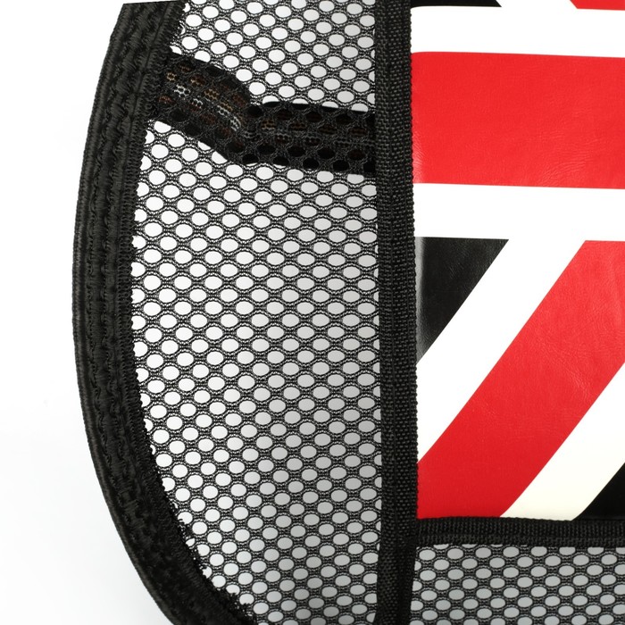 Ортопедическая накидка на сиденье усиленная, сетка с флагом, 38 x 39 см, черный