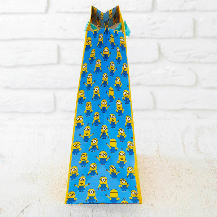 Пакет ламинат вертикальный МИНЬОНЫ "С Днем Рождения!", 23 х 27 х11,5 см